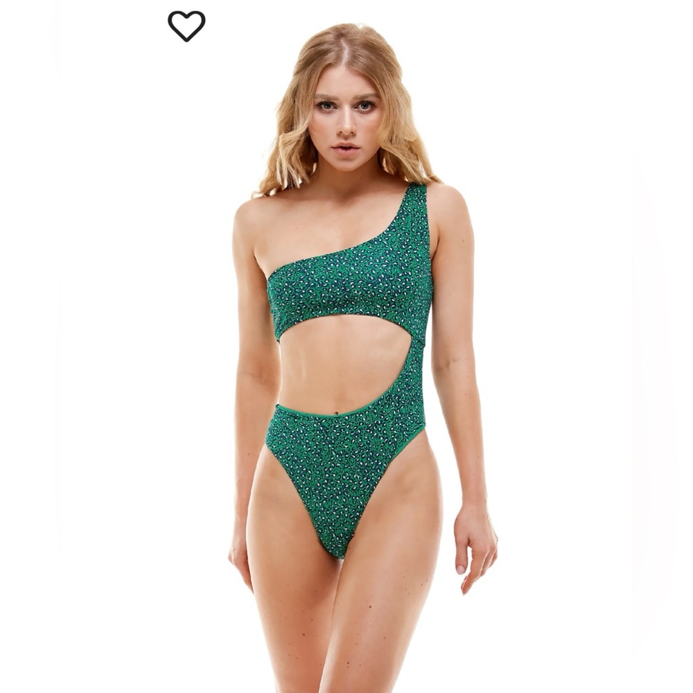 Envya Asymmetric Side Cut Out One-Piece Bathing Suit NWT